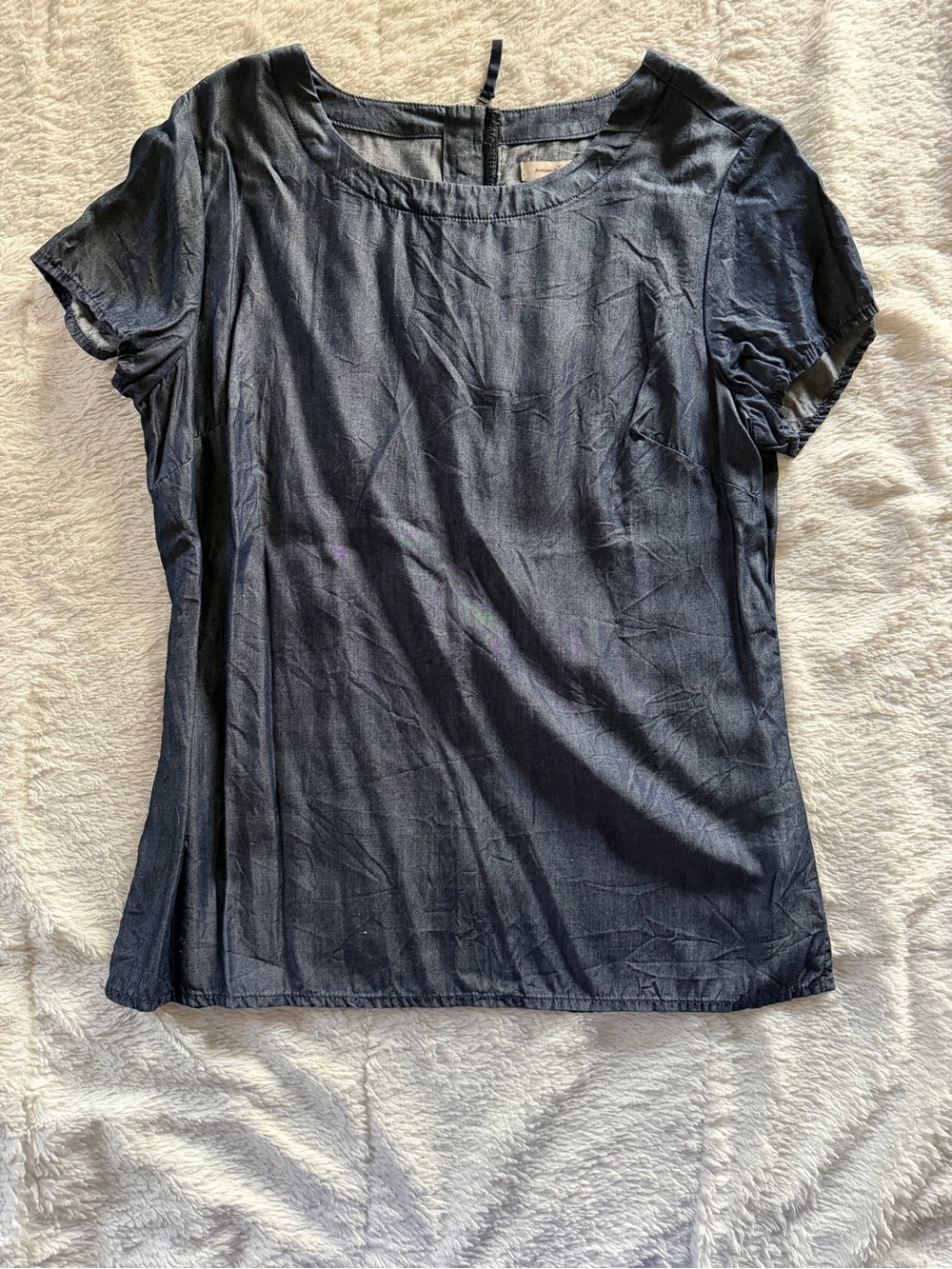 Banana Republic Heritage Soft Denim Short Sleeve Blouse